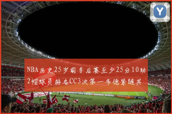NBA历史25岁前季后赛至少25分10助2帽球员排名CC3次第一韦德紧随其后